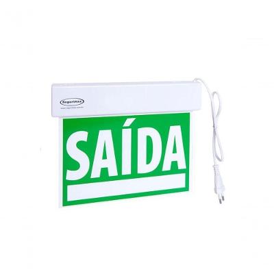 Sinalizacao De Saida Segurimax Slim Dupla Face Verde 24x18