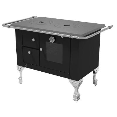 Fogão A Lenha Elegance Master Preto Chapa De Ferro N°01 Dir