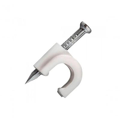 Fixa Fio- Cabo Rg6 8mm Branco Com Prego De Aco Pacote