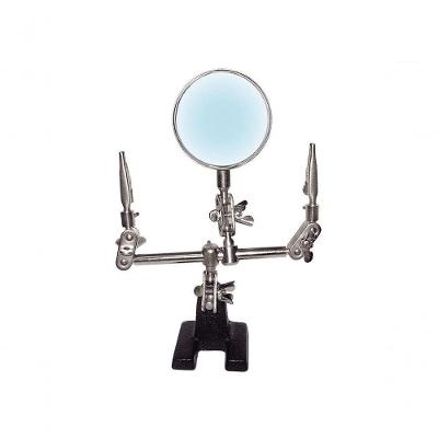 Lupa Com Suporte E Pincas Com Aumento 3x Hikari Hls10
