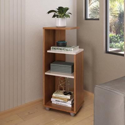 Mesa Lateral 33cm Com Prateleiras Multimóveis Cr45124 - Cinamomo-off White