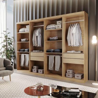 Closet Solteiro Hera Premium 4 Gavetas 8 Prateleiras Rufato Imbuia