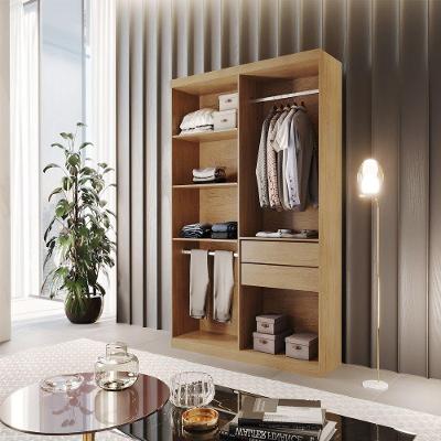 Closet Solteiro Hera 2 Gavetas 4 Prateleiras Mdf Rufato Imbuia