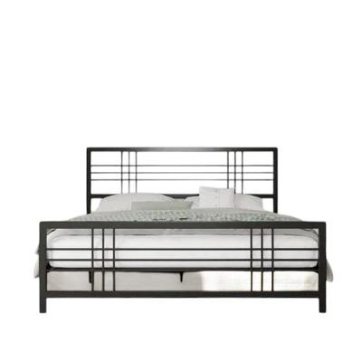 Cama Casal Com Cabeceira Robusta Aço Ferro Metal Tamanho Padrão 138x188 Cor Preto Mobbili Ca-04