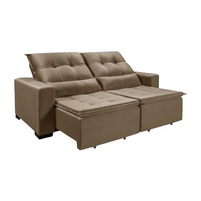 Sofá 3 Lugares Chicago 1.80 Mts Veludo Com Pillow Cor:marrom