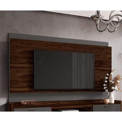 Painel Home Suspenso Tv 70 Polegadas Estante 180cm Liverpool Cor:marrom Palisandro/ Cinza Régio