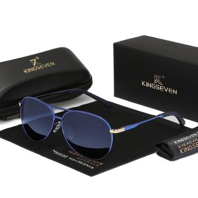 Óculos De Moda Kingseven - Leves E Estilosos, Armação Em Aço Inoxidável Azul