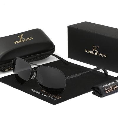 Óculos De Moda Kingseven - Leves E Estilosos, Armação Em Aço Inoxidável Preto Cinza