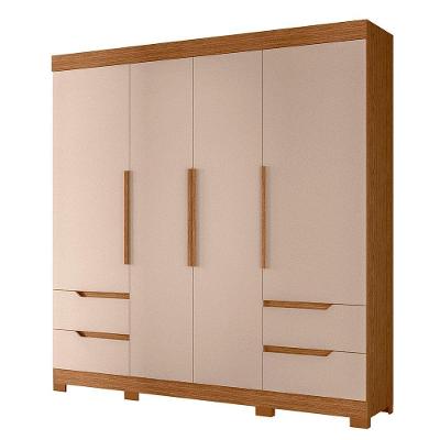 Guarda Roupa Vivacce Casal 4 Portas Albatroz Jatobá/fendi Metallic