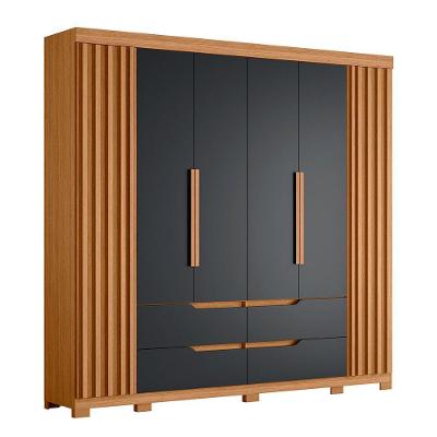 Guarda Roupa Doble Casal 6 Portas Albatroz Moveis Nature/titanium