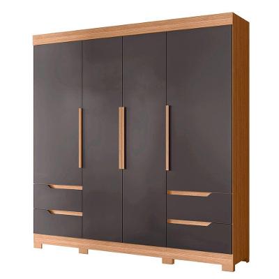 Guarda Roupa Vivacce Casal 4 Portas Albatroz Nature/titanium