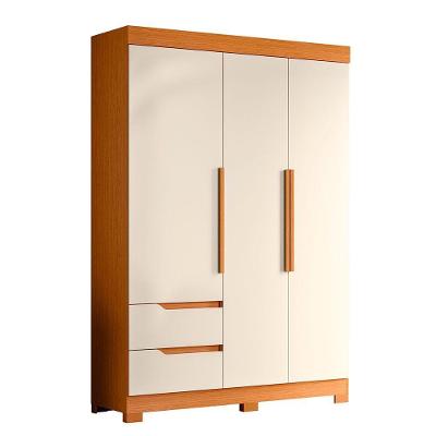 Guarda Roupa Vivacce Solteiro 3 Portas Albatroz Moveis Cinamomo/off White
