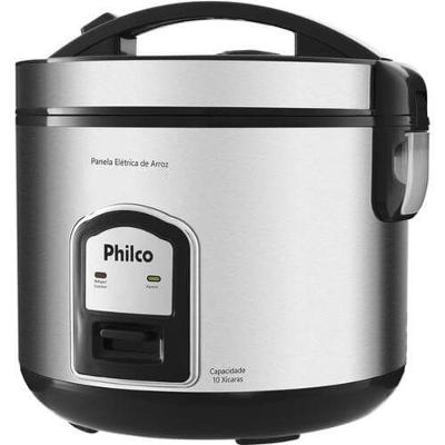 Panela De Arroz Philco Inox 400w Ellegance Inox Faz 5 Xicaras Preto 220V