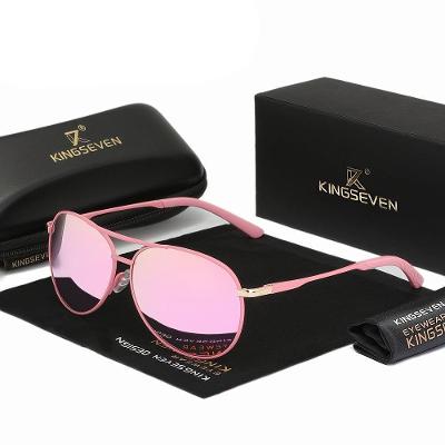 Óculos De Moda Kingseven - Leves E Estilosos, Armação Em Aço Inoxidável Rosa