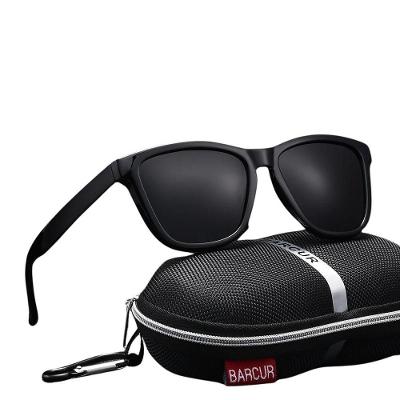 Óculos De Sol Polarizados Lentes Espelhadas Coloridas Barcur Preto Cinza