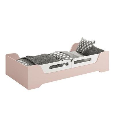 Cama Evolutiva 2 Em 1 Zaki Rosa Fosco Com Proteção Lateral Usinada - Reller Móveis Rosa Fosco