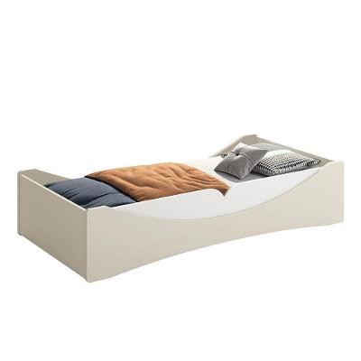 Cama Evolutiva Luna Areia Fosco Com Proteção Lateral Lisa E Colchão D20 - Reller Móveis Areia Fosco