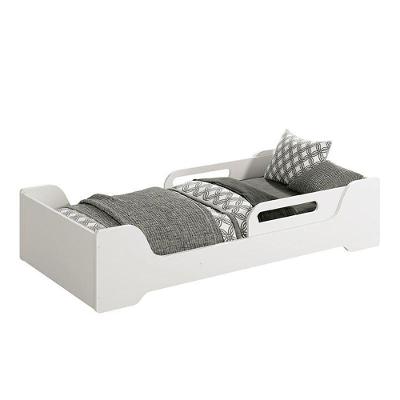 Cama Evolutiva 2 Em 1 Zaki Branco Fosco Com Proteção Lateral Usinada - Reller Móveis Branco Fosco