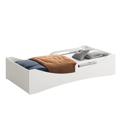 Cama Evolutiva 2 Em 1 Luna Branco Fosco Com Proteção Lateral Usinada - Reller Móveis Branco Fosco
