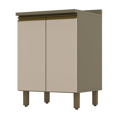Balcão 2 Portas 60cm Connect Duna-cristal Com Tampo - Móveis Henn Duna-cristal