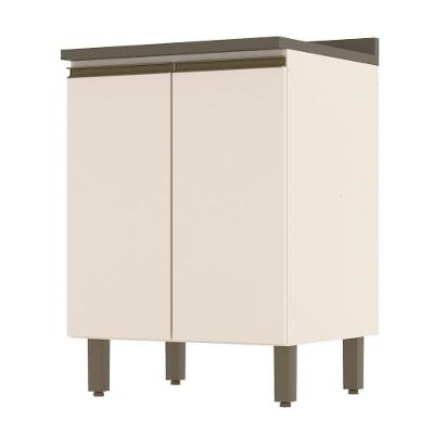 Balcão 2 Portas 60cm Connect Off White-duna Com Tampo - Móveis Henn Off White-duna