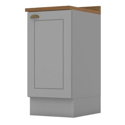 Balcão 1 Porta 40cm Americana Cinza Com Tampo Nature - Móveis Henn Cinza-nature