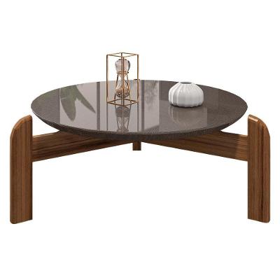 Mesa De Centro Lizz Redonda Cinza Pérola-cedro - Casa D Cinza Pérola-cedro