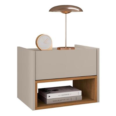 Mesa De Cabeceira Suspensa Florença 1 Gaveta Off White-cedro - Casa D Off White-cedro