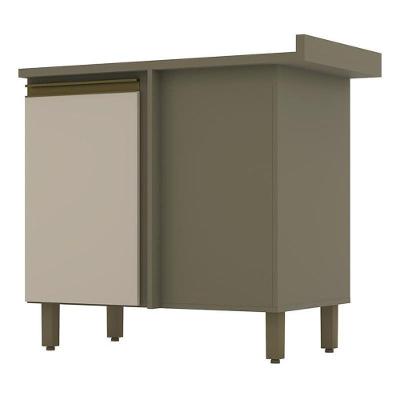 Balcão Canto Reto 1 Porta Com Tampo Connect Duna-cristal - Móveis Henn Duna-cristal