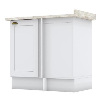 Balcão Canto Reto 1 Porta Americana Branco Com Tampo Calcare - Móveis Henn Branco-calcare