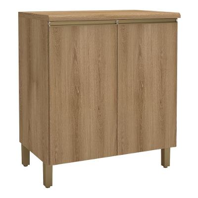 Balcão De Cozinha Dinamarca 80cm 2 Portas Castani Com Tampo Mdp - Indékes Castani