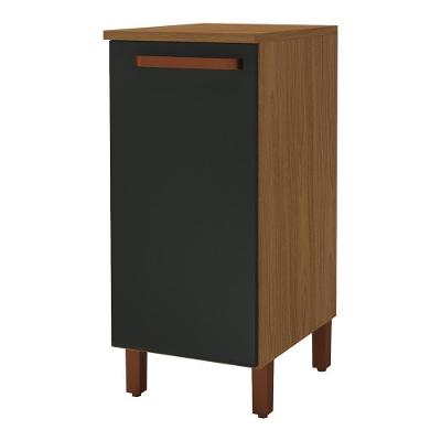 Balcão De Cozinha Monza 40cm Freijó-chumbo Com Tampo Mdf - Indékes Freijó-chumbo