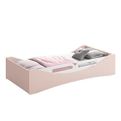 Cama Evolutiva Luna Rosa Fosco, Proteção Lateral Usinada E Colchão D20 - Reller Móveis Rosa Fosco