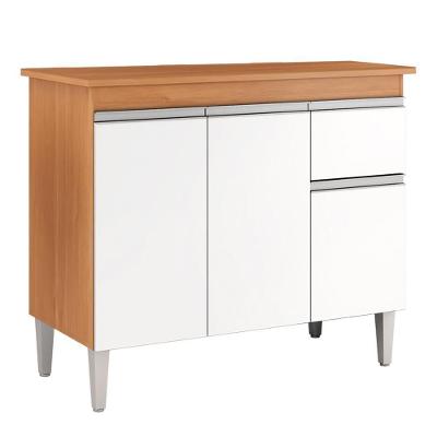 Balcão De Cozinha Tatiane 95cm Amêndoa-branco Com Tampo Mdp - Ajl Móveis Amêndoa-branco