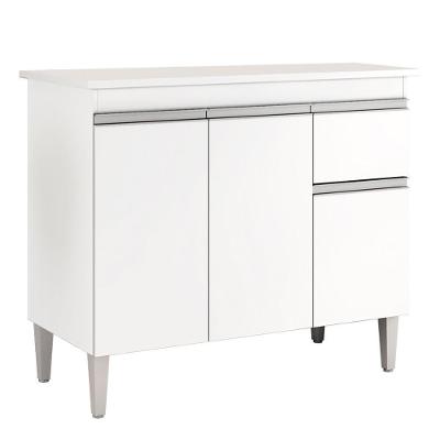 Balcão De Cozinha Tatiane 95cm Branco Com Tampo Mdp - Ajl Móveis Branco
