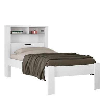 Cama Solteiro Invicta Com Baú Branco - Pr Móveis Branco