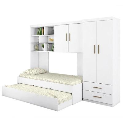 Dormitório Infantil Chiara Guarda Roupa, Aéreo 2 Portas E Bicama Branco - Phoenix Baby Branco