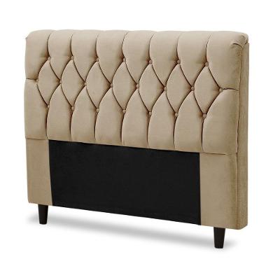 Cabeceira Cama Box Istambul Casal 145cmx126cm Suede Bege Bege