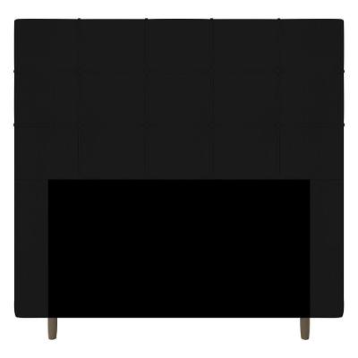 Cabeceira Box Casal Queen Size Leiria 160cm Suede Preto