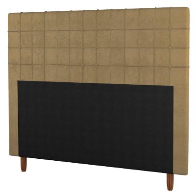 Cabeceira Cama Box Casal Queen Size Parisis 160cm Suede Bege