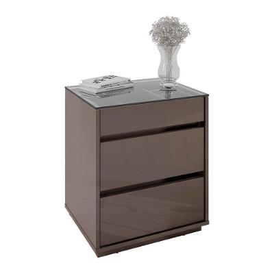 Mesa De Cabeceira Belize 3 Gavetas Cinza Pérola - Casa D Cinza Pérola