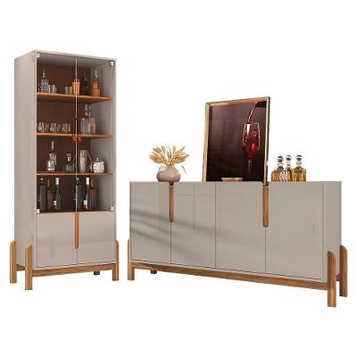 Sala De Jantar Lizz Com Cristaleira E Buffet Aparador 4 Portas Off White-cedro - Casa D Off White-cedro