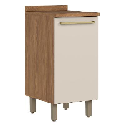 Balcão De Cozinha Requinte 40cm 1 Porta Nature-areia Com Tampo Mdp - Móveis Henn Nature-areia