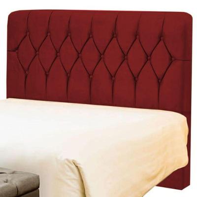 Cabeceira Casal 140cm Capitone Istambul Dobuê Vermelho