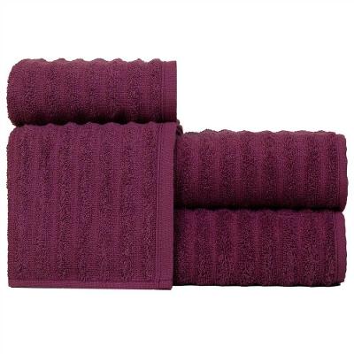 Jogo De Toalhas Fio Penteado Gigante 4 Peças - Soft - Marsala