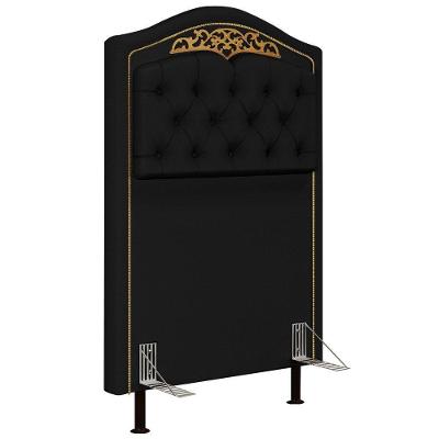 Cabeceira Cama Box Solteiro 90Cm Corano Preto