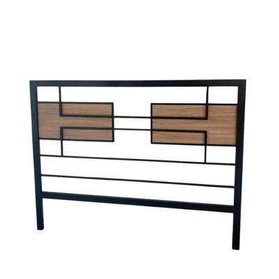 Cabeceira Cama Aço Ferro Metal Robusto Cor Preto Mdf Claro Largura 140cm Estilo Industrial Cb-06