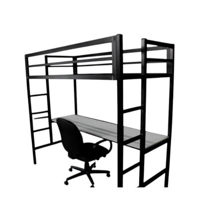 Beliche Solteiro Com Escrivaninha Aço Ferro Metal Robusto Tamanho 88x188 Cor Preto Mdf Branco Estilo Industrial Be-04