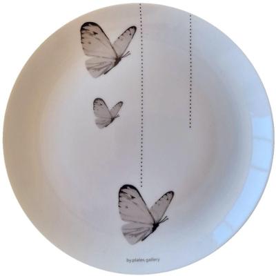 Prato De Porcelana Borboletas Pontinhos - 19 Cm