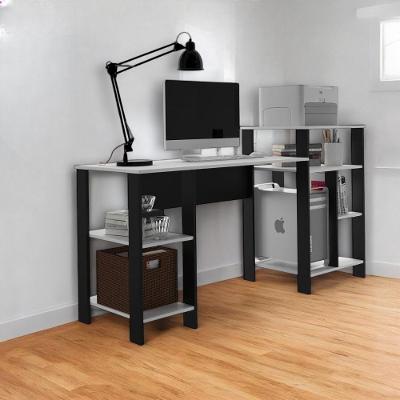 Mesa Escrivaninha Home Office Branco Com Prateleiras Para Objetos - Pleno